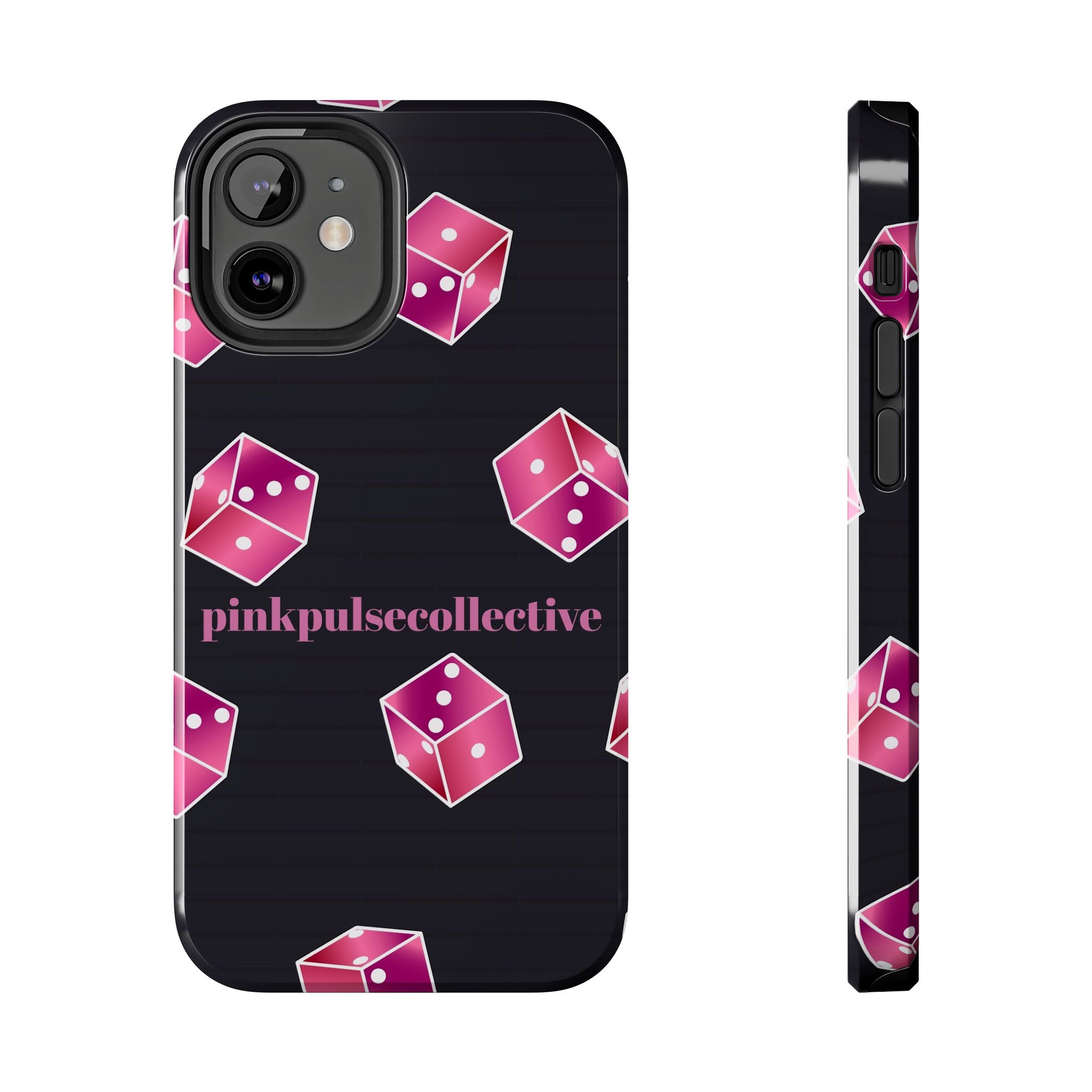 Pink Dice Tough Phone Case — PinkPulseCollective Patterned Protective Cover