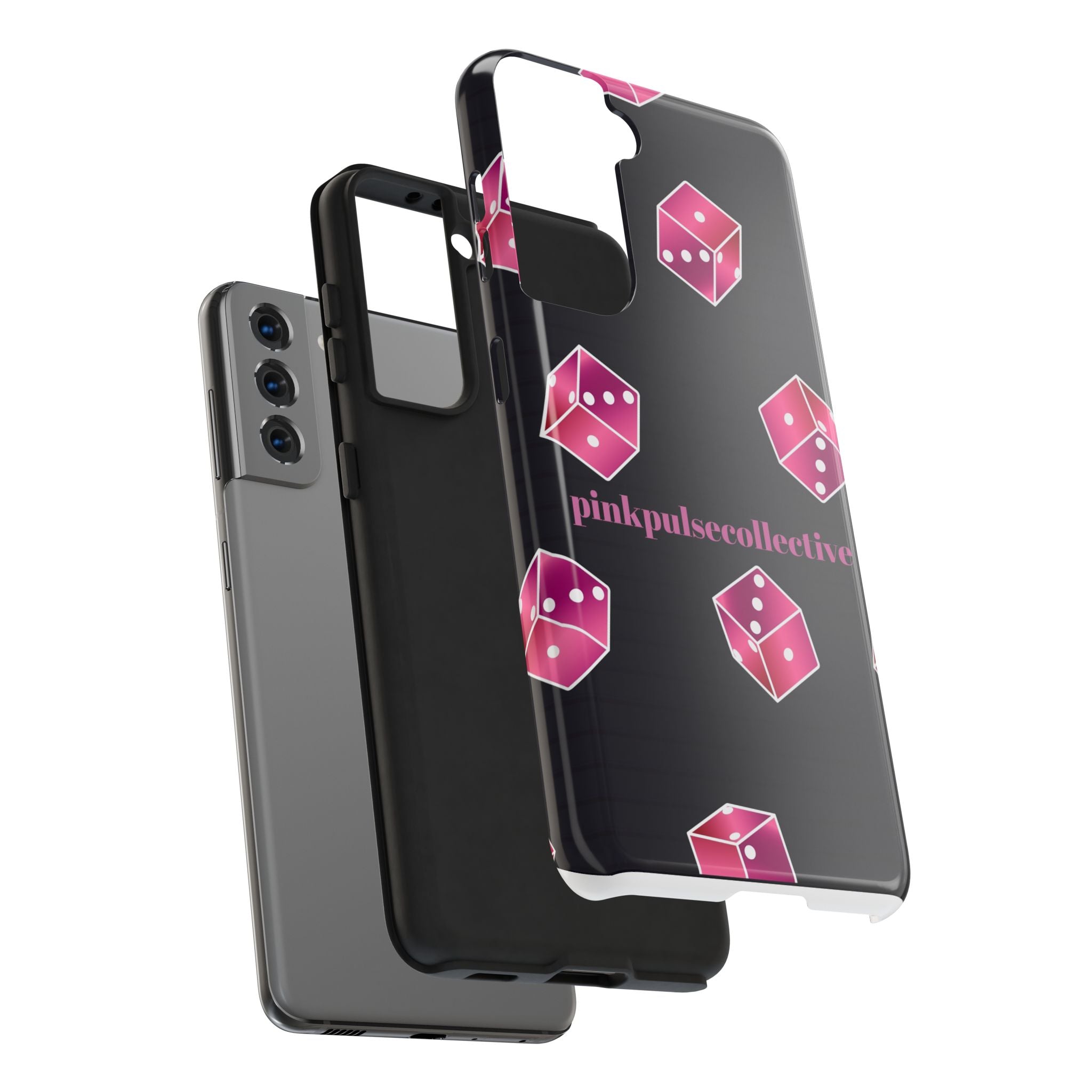 Pink Dice Tough Phone Case — PinkPulseCollective Patterned Protective Cover