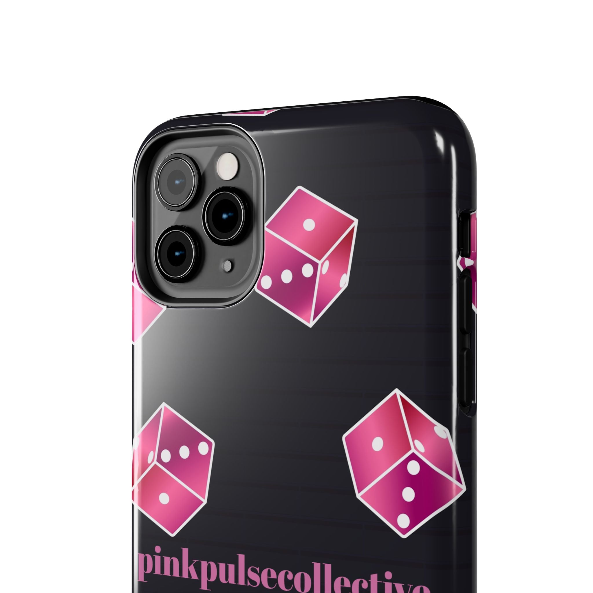 Pink Dice Tough Phone Case — PinkPulseCollective Patterned Protective Cover