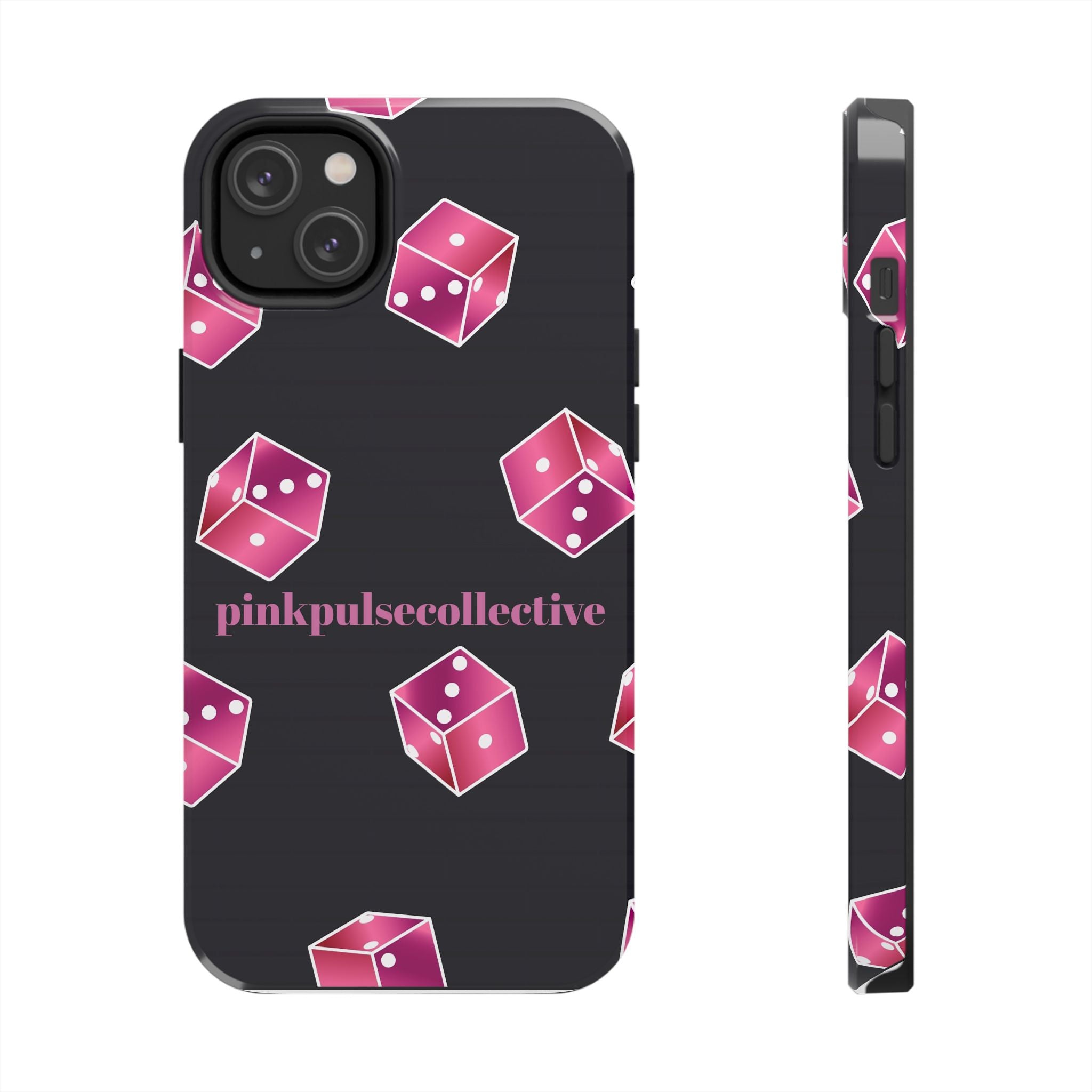 Pink Dice Tough Phone Case — PinkPulseCollective Patterned Protective Cover