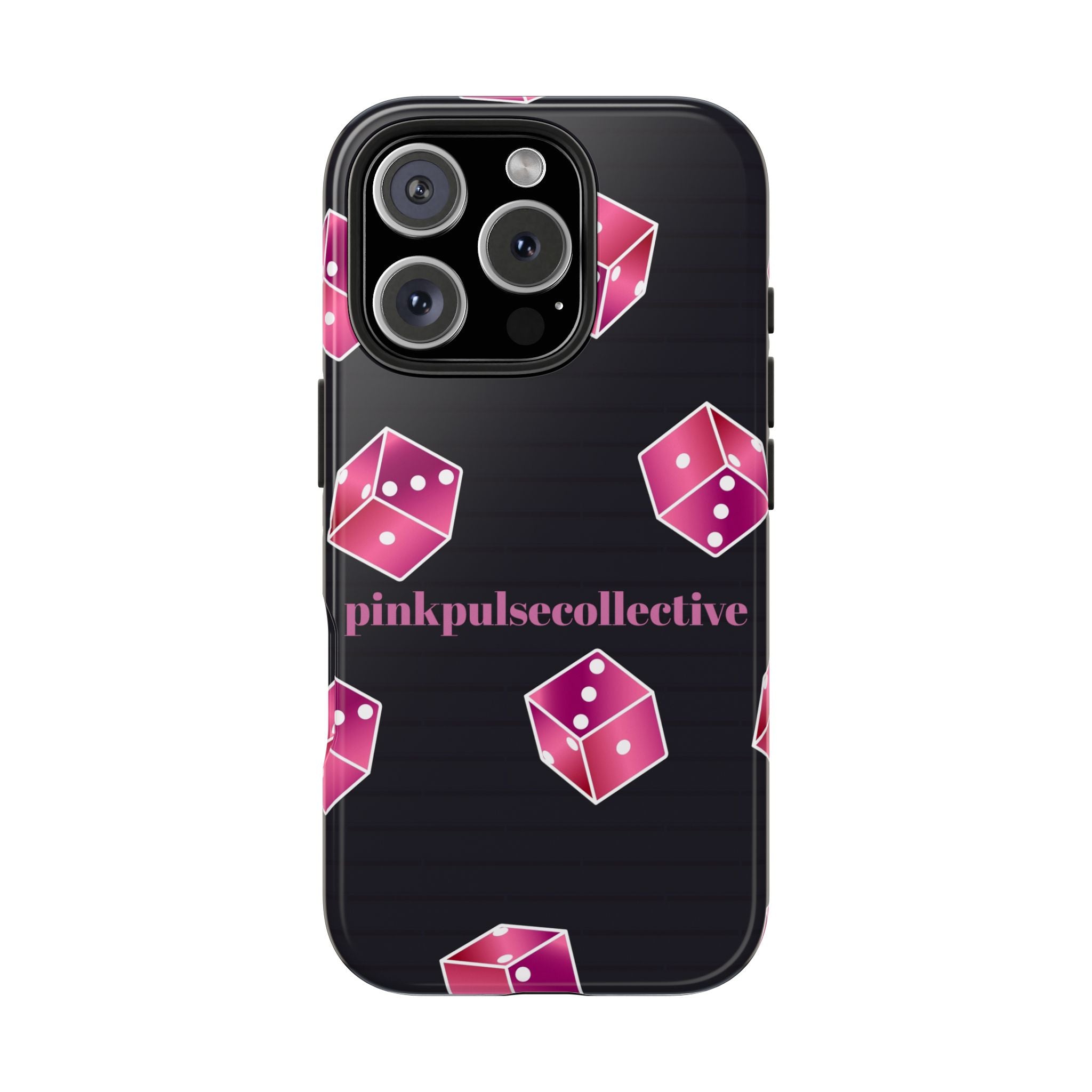 Pink Dice Tough Phone Case — PinkPulseCollective Patterned Protective Cover