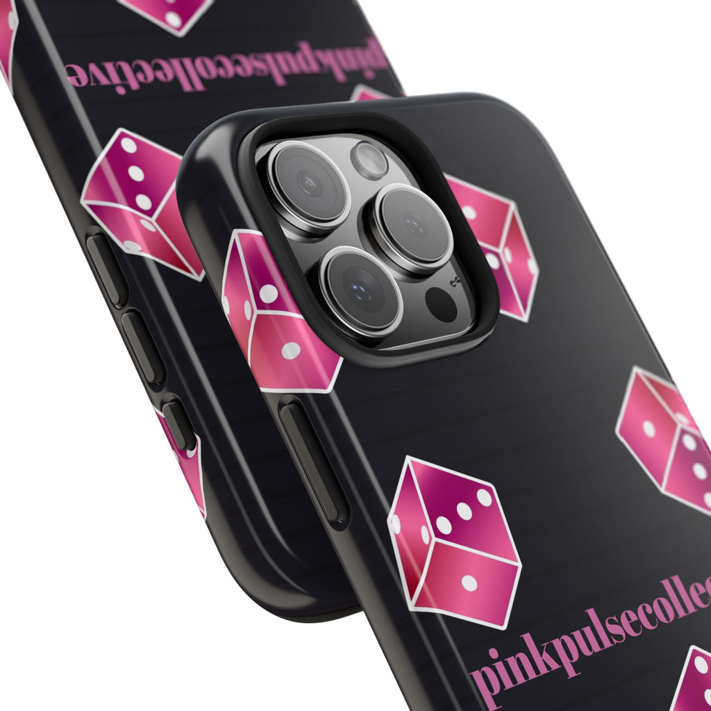 Pink Dice Tough Phone Case — PinkPulseCollective Patterned Protective Cover