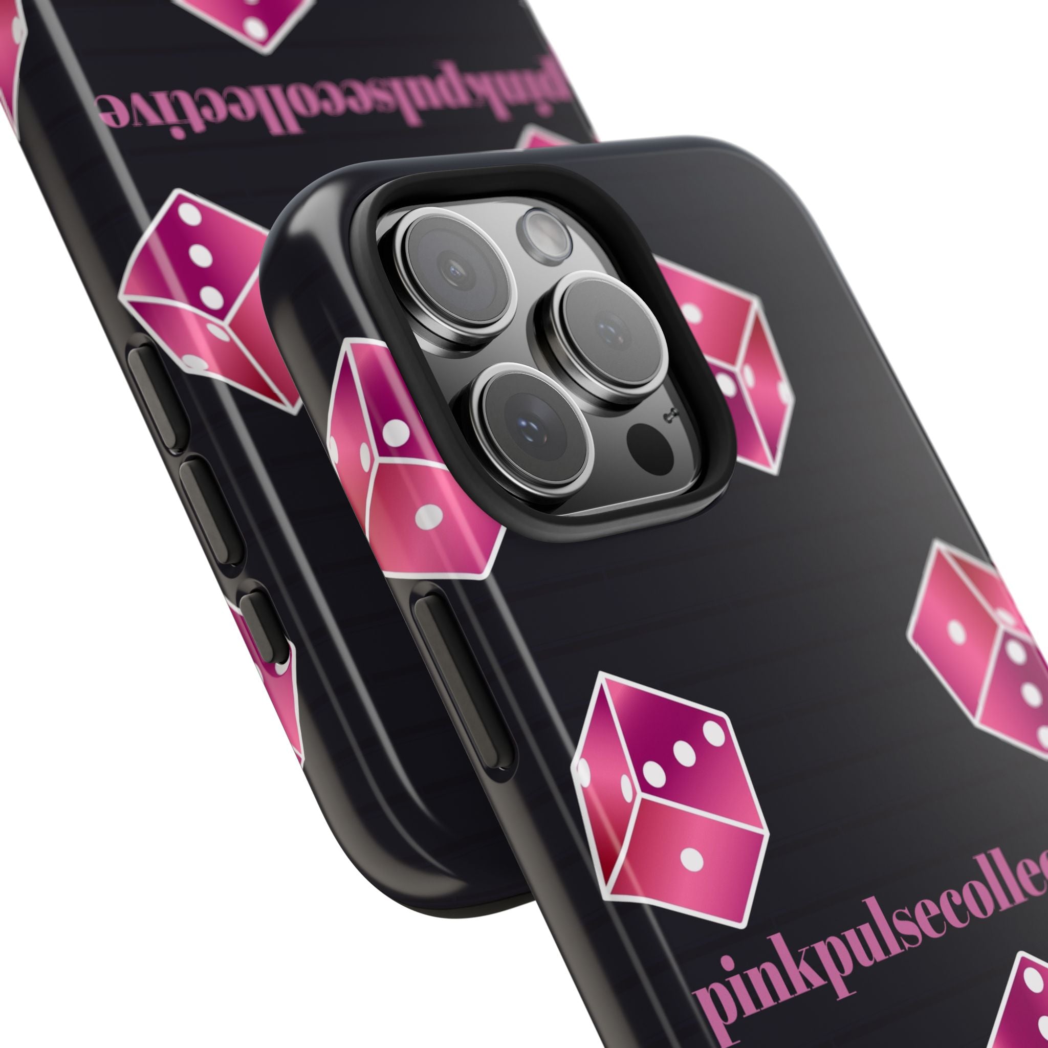 Pink Dice Tough Phone Case — PinkPulseCollective Patterned Protective Cover
