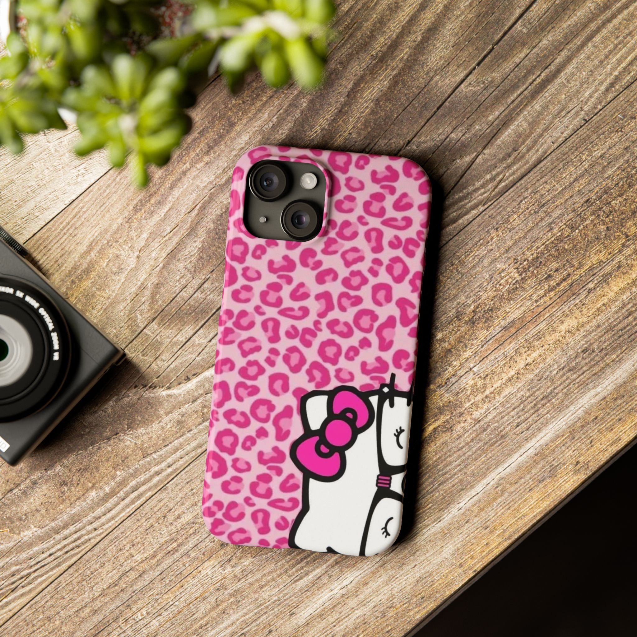 Hello Kitty Pink Leopard Slim Phone Case — Cute Kawaii Cat Design