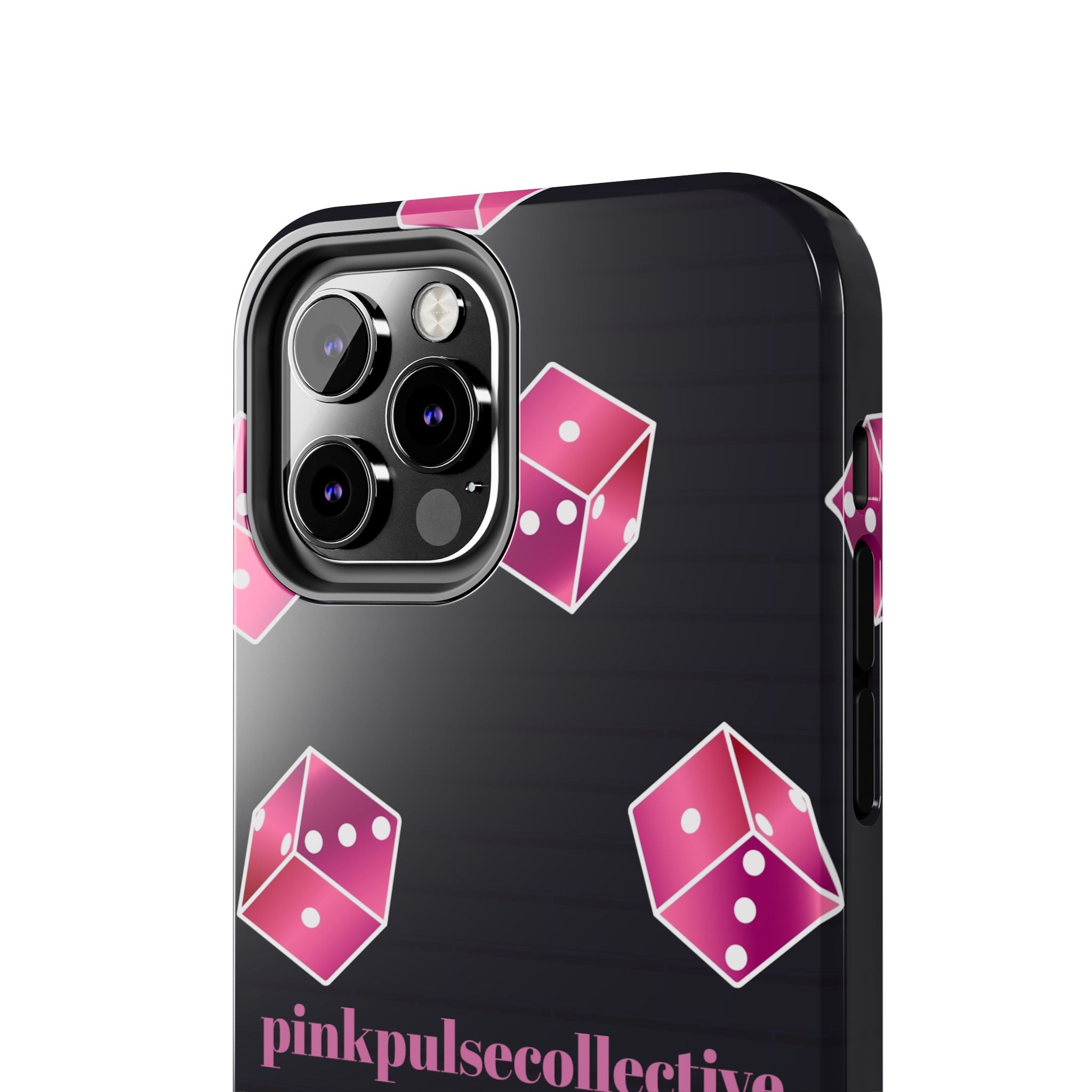 Pink Dice Tough Phone Case — PinkPulseCollective Patterned Protective Cover