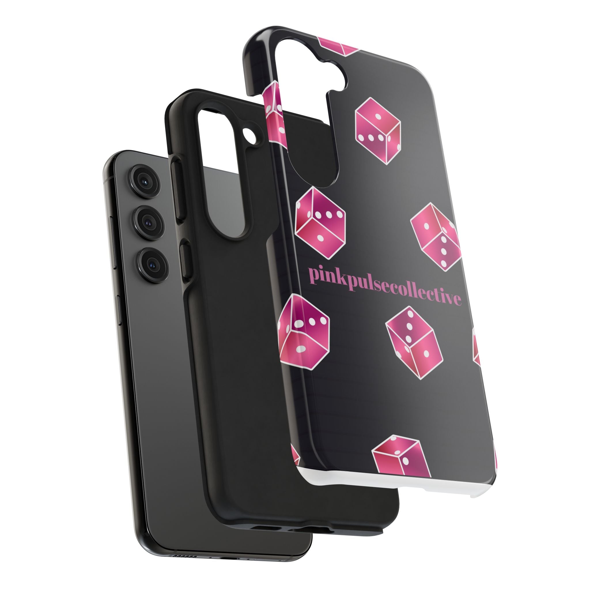 Pink Dice Tough Phone Case — PinkPulseCollective Patterned Protective Cover