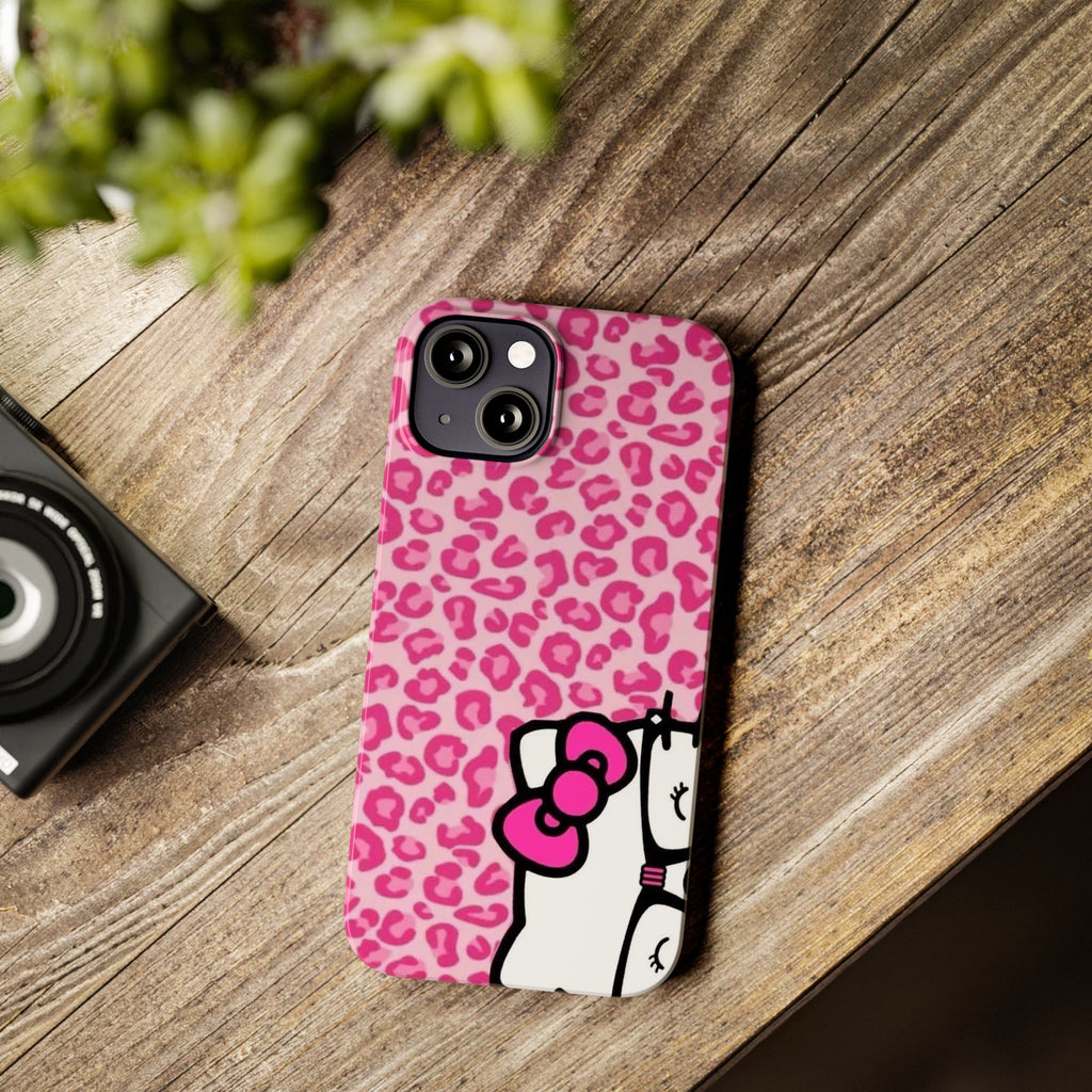 Hello Kitty Pink Leopard Slim Phone Case — Cute Kawaii Cat Design