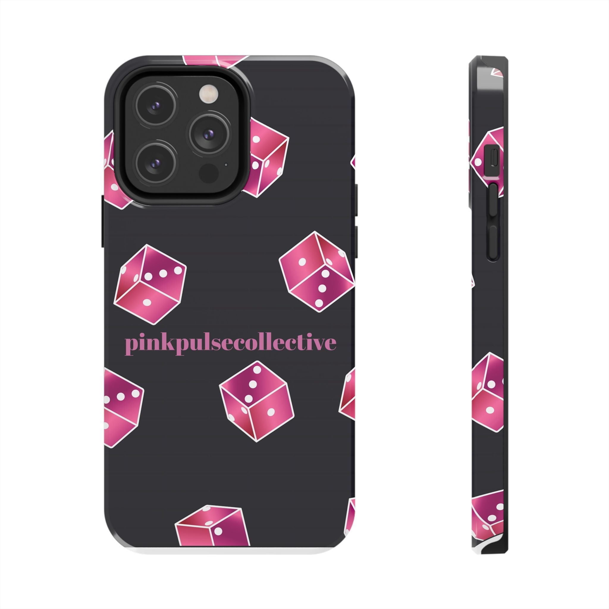 Pink Dice Tough Phone Case — PinkPulseCollective Patterned Protective Cover