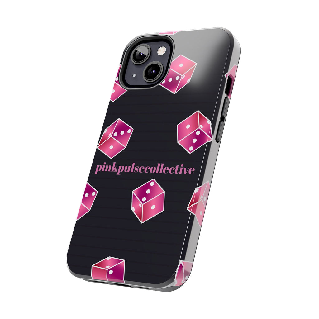 Pink Dice Tough Phone Case — PinkPulseCollective Patterned Protective Cover