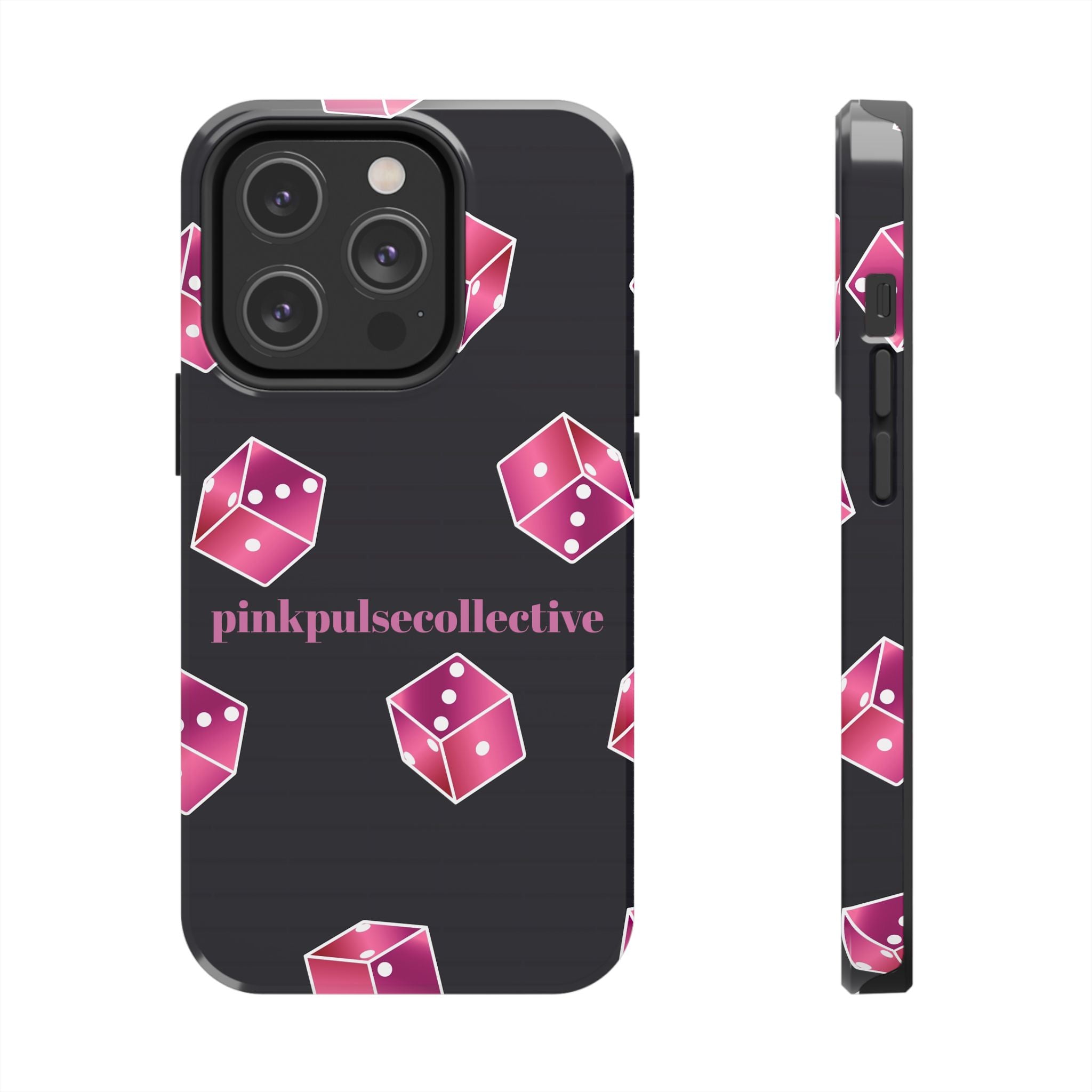 Pink Dice Tough Phone Case — PinkPulseCollective Patterned Protective Cover