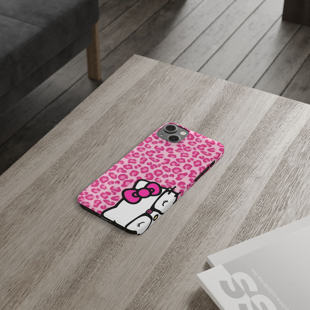 Hello Kitty Pink Leopard Slim Phone Case — Cute Kawaii Cat Design