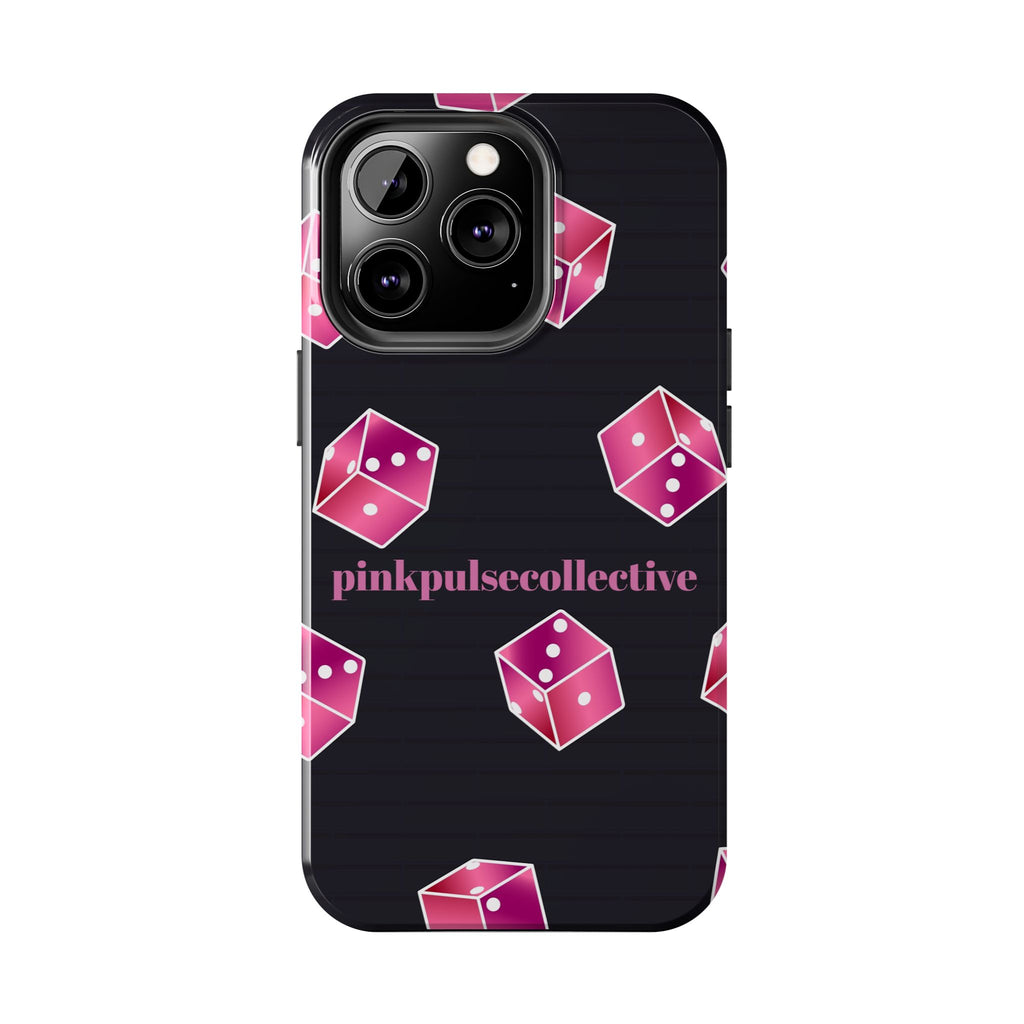 Pink Dice Tough Phone Case — PinkPulseCollective Patterned Protective Cover