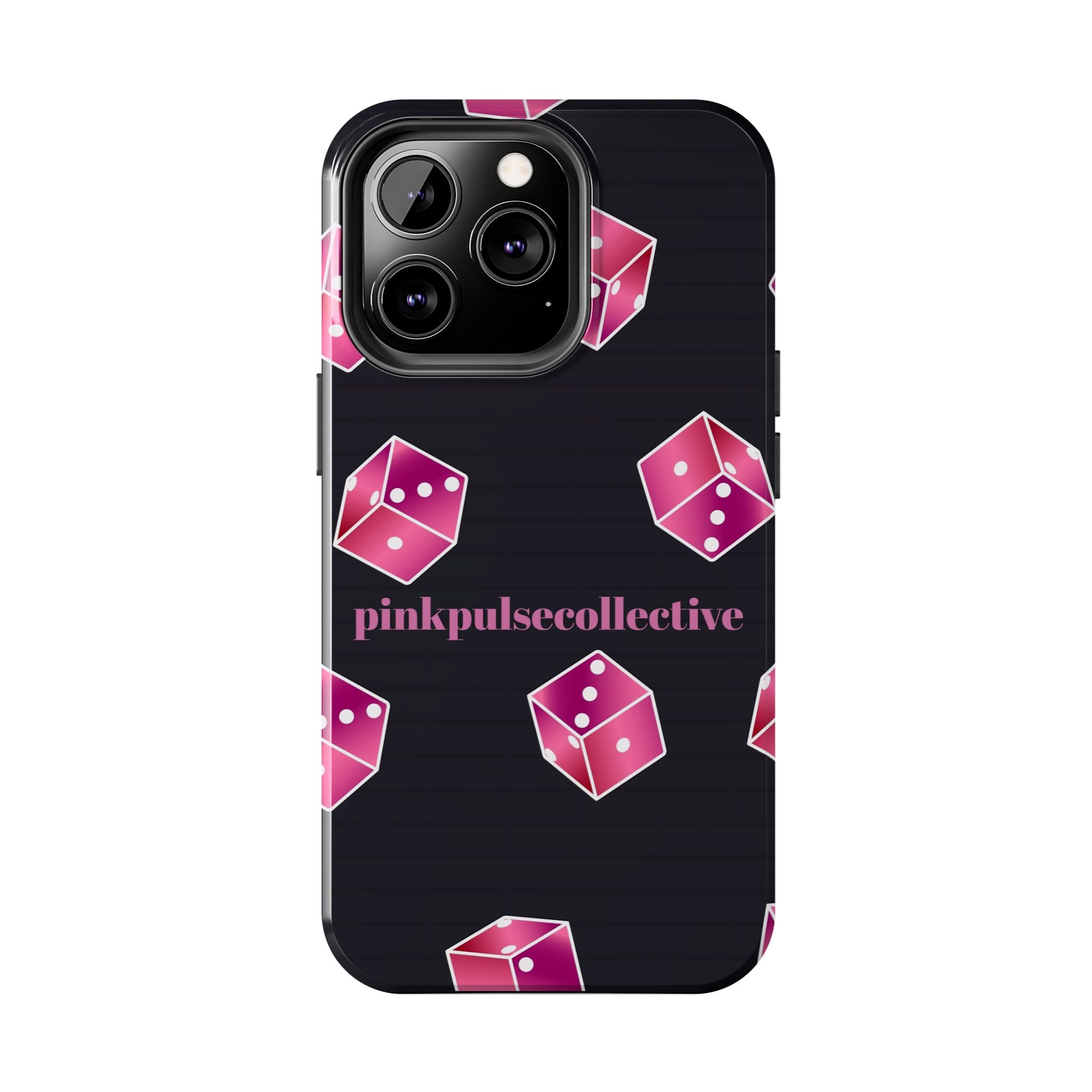 Pink Dice Tough Phone Case — PinkPulseCollective Patterned Protective Cover
