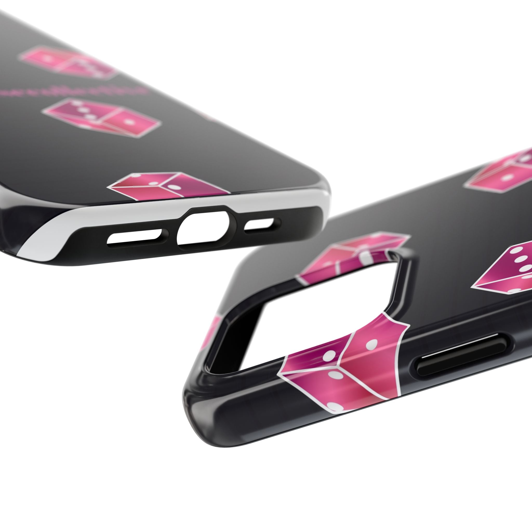 Pink Dice Tough Phone Case — PinkPulseCollective Patterned Protective Cover